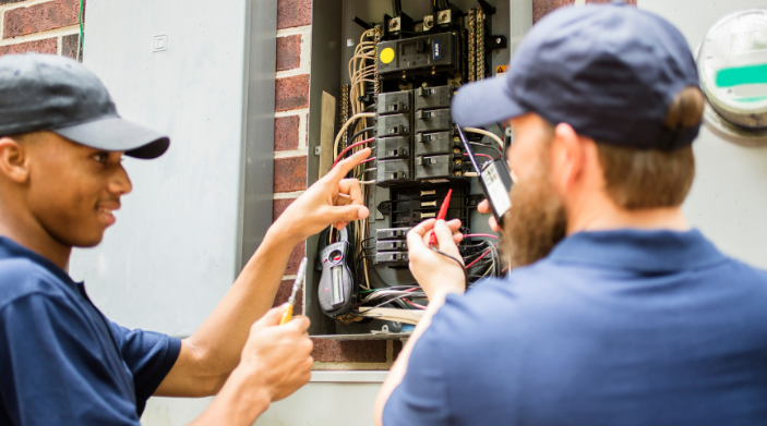 Licensed Electricians Upgrading an Electrical Panel